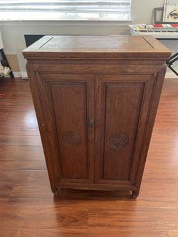 Vintage Solid Wood Silverware Chest