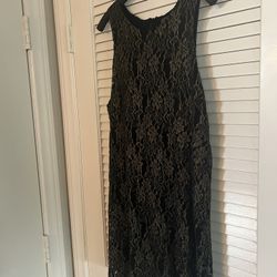 Black/Gold Lace Dress worn once Sz L/M