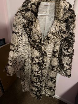 Grey Snake Faux Fur jacket very soft size L