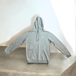 Grey Nike hoodie with embroidered swoosh logo 