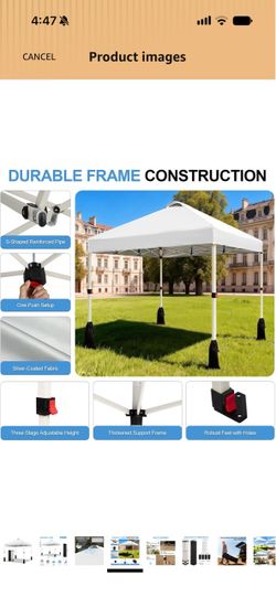 10x10 Canopy with sand bags