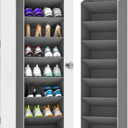 Over The Door Shoe Organizer Storage Fit 16-24 Pairs Hanging Shoe Rack Organiser for Closet Door, Deep Pocket Shoe Holder for Sneakers,Boots Storage(1