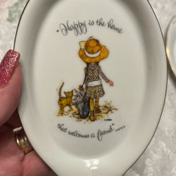 Vintage Holly Hobbie Trinket Dishes 1970’s- Set Of 3