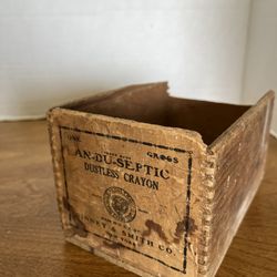 Vtg 1900's Crayola Binney & Smith Dustless An-Du-Septic Wood Box 