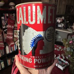 Vintage Calumet Baking Powder tin canister 7.5”
