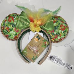 Disney minnie mouse main attraction Tiki Room ears NWT