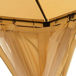 TREXM 10x10 Outdoor Gazebo Tent with Double Roofs, Patio Gazebo with Mosquito Netting and Privacy Screens, Patio Canopy for Shade and Rain for Backyar