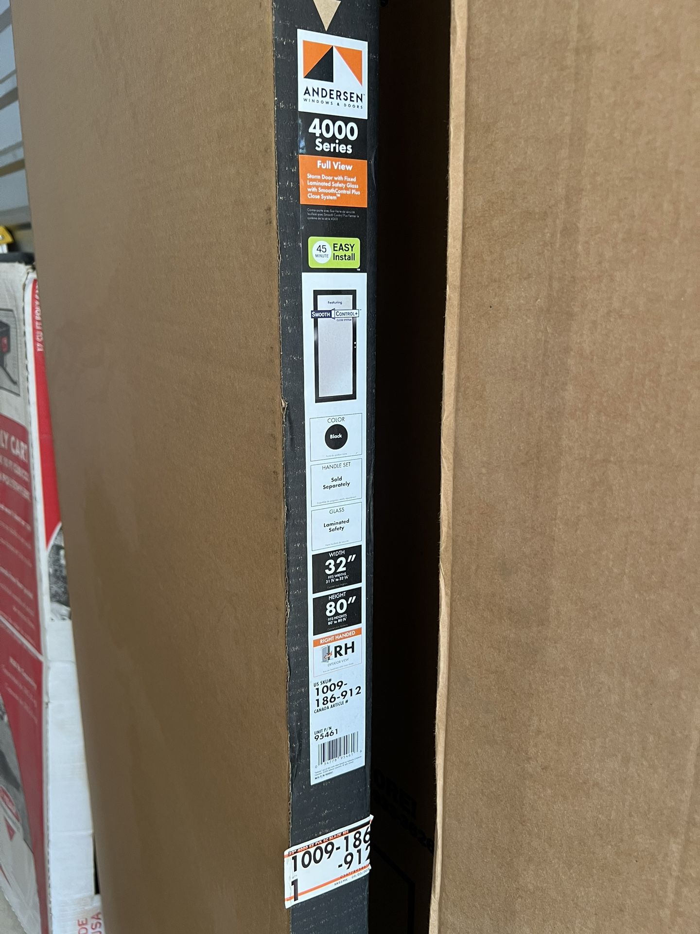Andersen 4000 Series 32in x 80in Black Aluminum Storm Door
