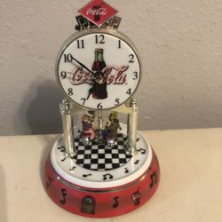 Coca Cola 2003  Carousel Clock In Good Working Condition