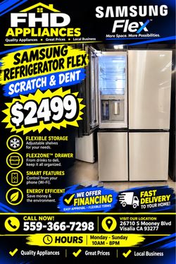 Samsung bespoke white glass refrigerator