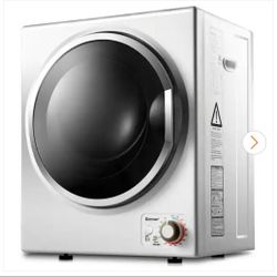 1.5 cu. ft. Vented Electric Tumble Compact Laundry Dryer Stainless Steel Wall Mounted in Gray