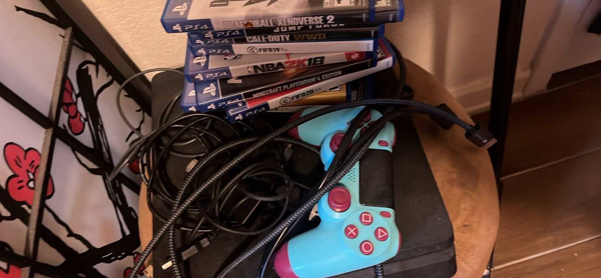 ps4 + Games, Controller And Monitor