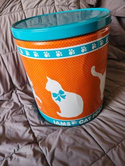 Iams Cat Food Vintage Metal Tin with Lid
