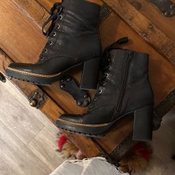 Black Leather Booties