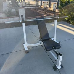 Weight Bench Bench Press, Barbell, Curl Bar, Weights