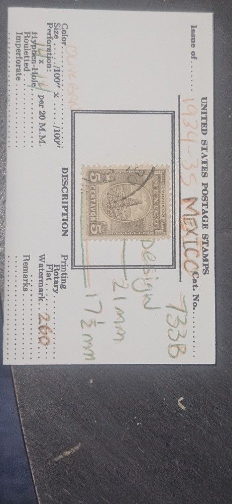 1934 35 5cent Stamp 733B $50