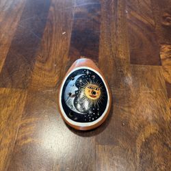 RARE INDIAN NATIVE WHISTLE CERAMIC HAND PAINTED Sun Moon Pottery
