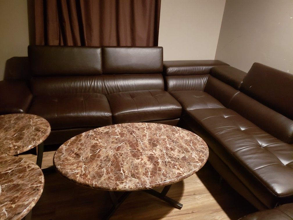 Dark Brown Sectional 2 Piece