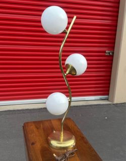 Mid-Century Modern 3-Globe Brass Floor Lamp