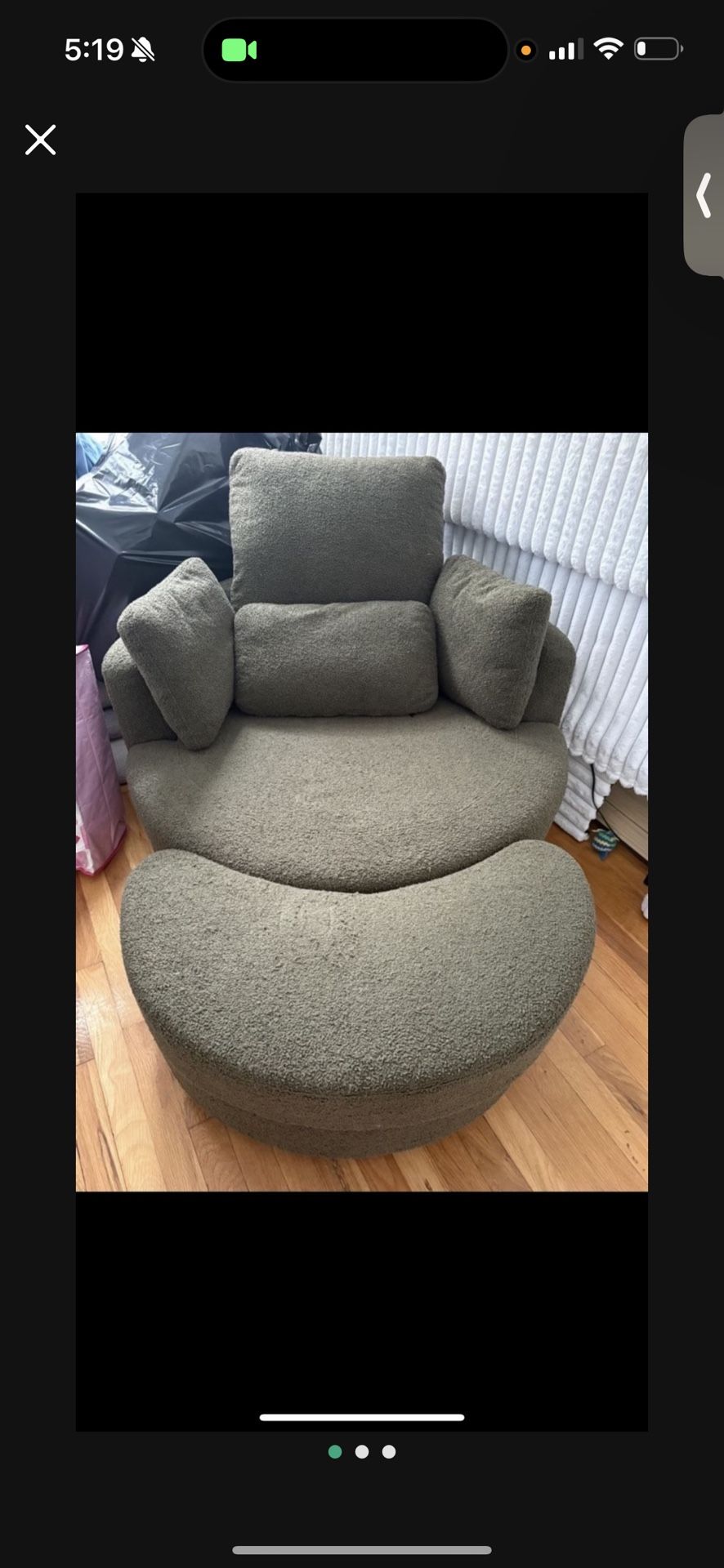 360 Barrel Chair With Foot Rest And Storage 