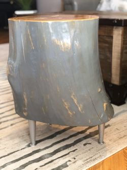 Rustic, solid wood, round accent, end table