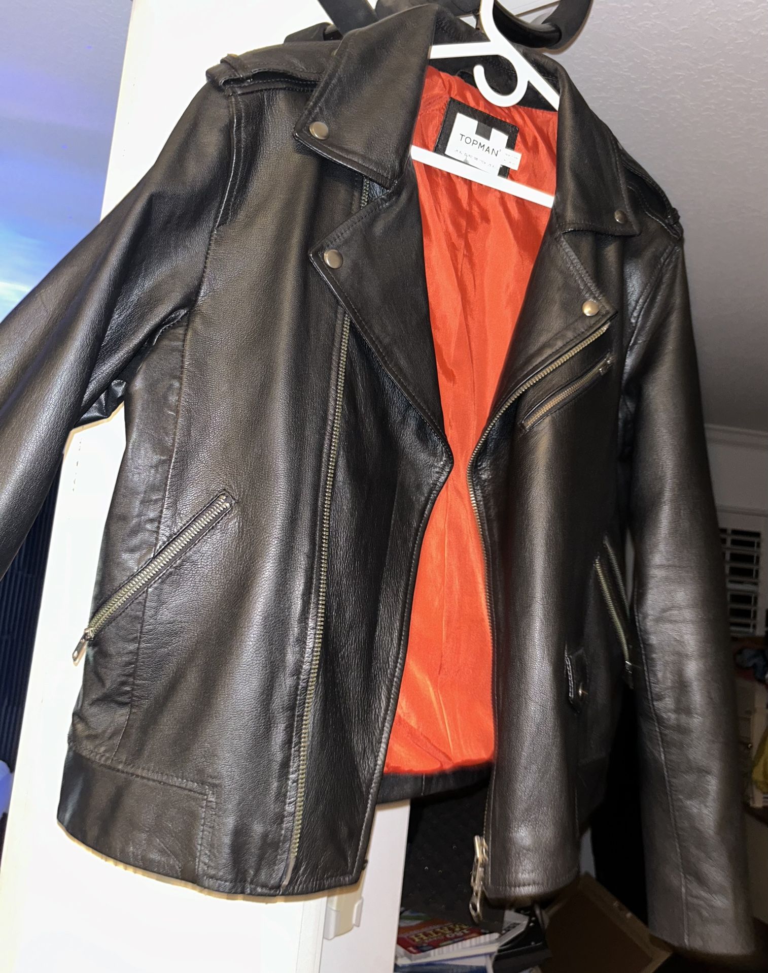 Mens Leather Jacket XL