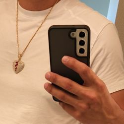 18k gold plated heartless pendant rope chain