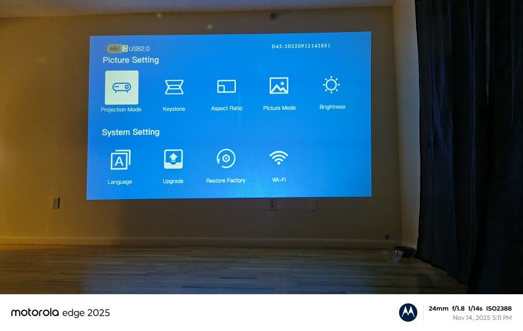 FATORK Mini Projector 5G WiFi 6 HD 1080P DLP Portable Projector With Rechargeable Battery 1G HDMI