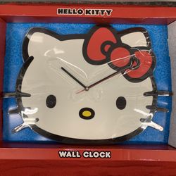 Hello Kitty Face Wall Clock