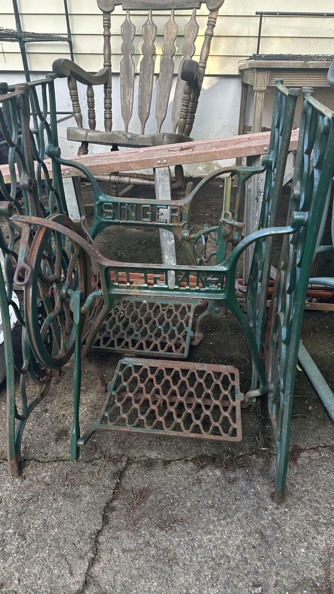 Antique Cast-Iron Base, Singer Sewing Machine Frame Treadle Stands