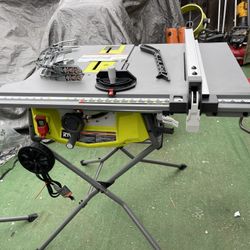RYOBI 15 Amp 10 in. Expanded Capacity Portable Corded Table Saw With Rolling Stand