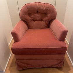 Beautiful Rose Pink Velvet Mid Century Chair