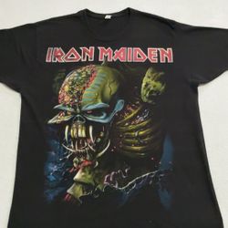 Iron Maiden Shirt Men Mega Graphic Spell Out The Final Frontier 
