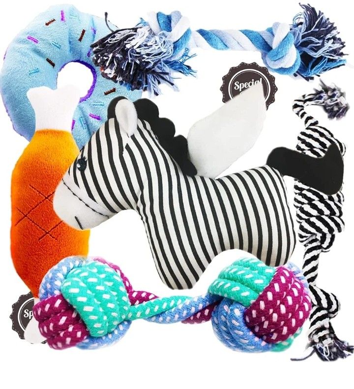 BUIBIIU Dog/Puppy Teething Toys, Assorted Chew Toys, 6 ct