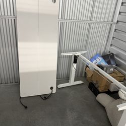 Computer Desk Adjustable Height (White)