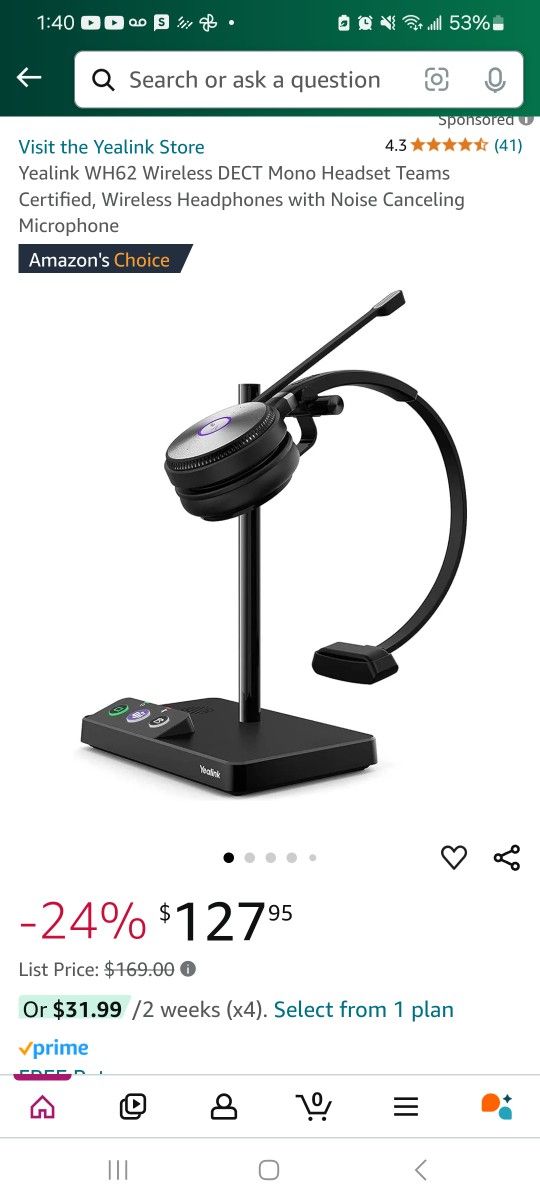 Microsoft Yealink Mono Teams Headset