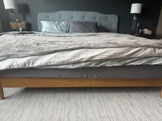 King size bed frame, mattress and headboard