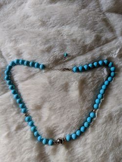 Sterling Silver Necklace With Turquoise Gemstones