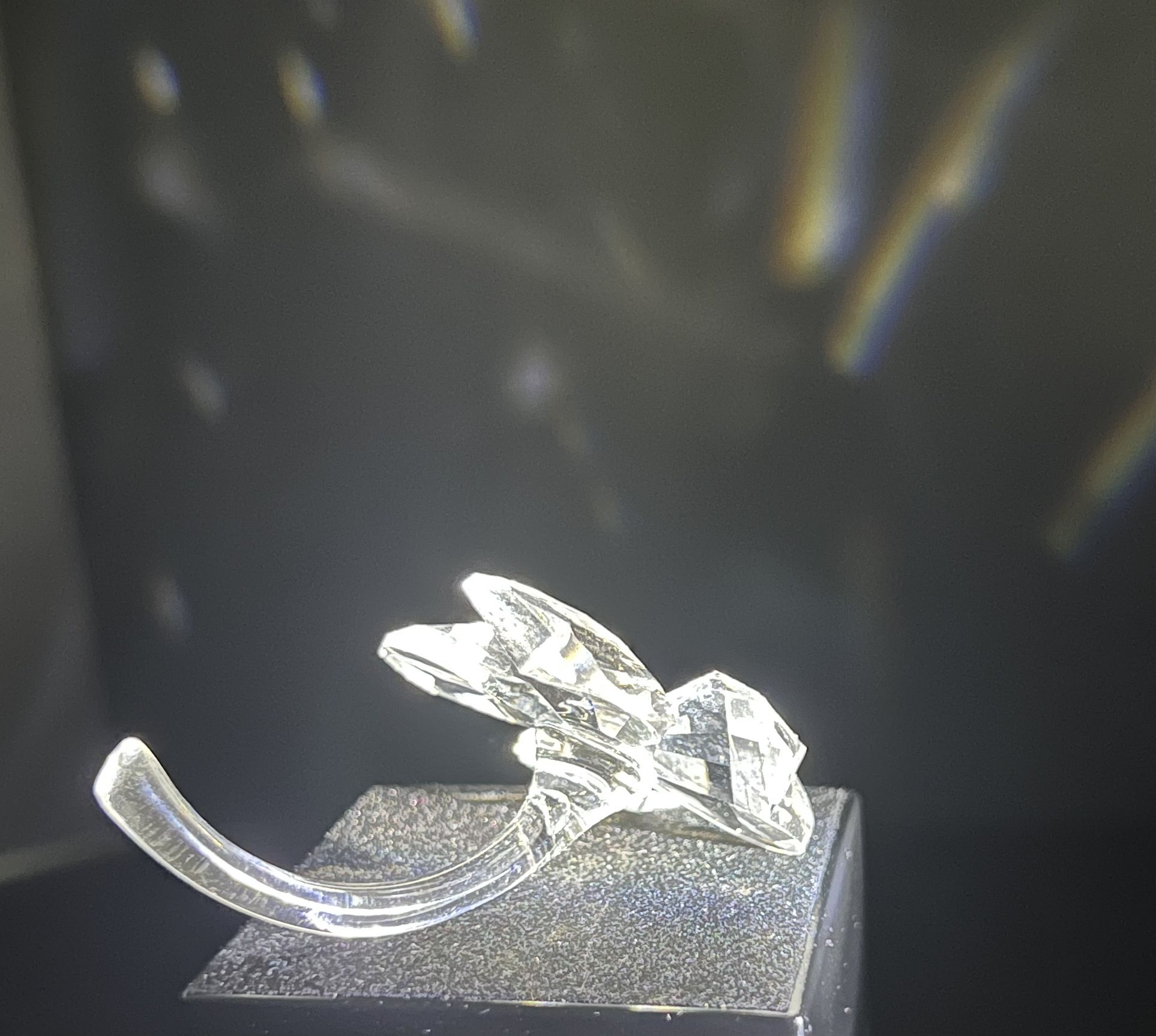Swarovski 1990s Clear Crystal Four-Leaf Clover Shamrock 212101, 2x1.25”