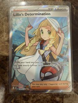 Lillies Determination 169/132 Full Art Supporter Pokemon Card NM