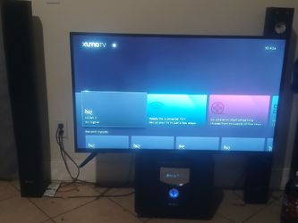 Pioneer TV w/ kinetic surround sound (4)  speakers, 1 receiver w/ am/ fm radio , mp3, auxiliary, etc