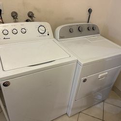 Washer And Dryer Combo Great Condition (Amana ntw4755ew1 is the washer & Whirlpool Wed5000dw2 is the dryer)