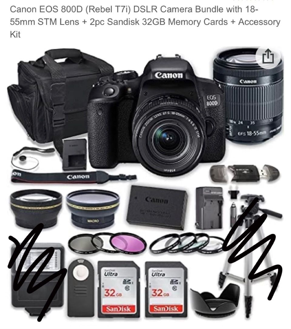 Canon EOS Rebel Camera Bundle 