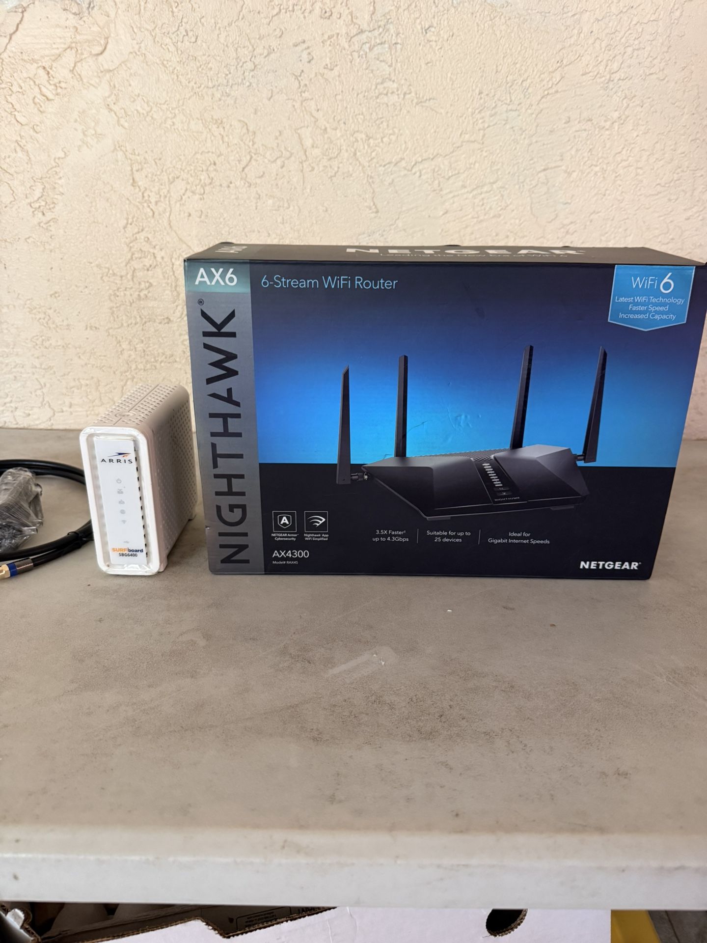 Nighthawk AX4300 (NEW) + Arris Modem (Free)