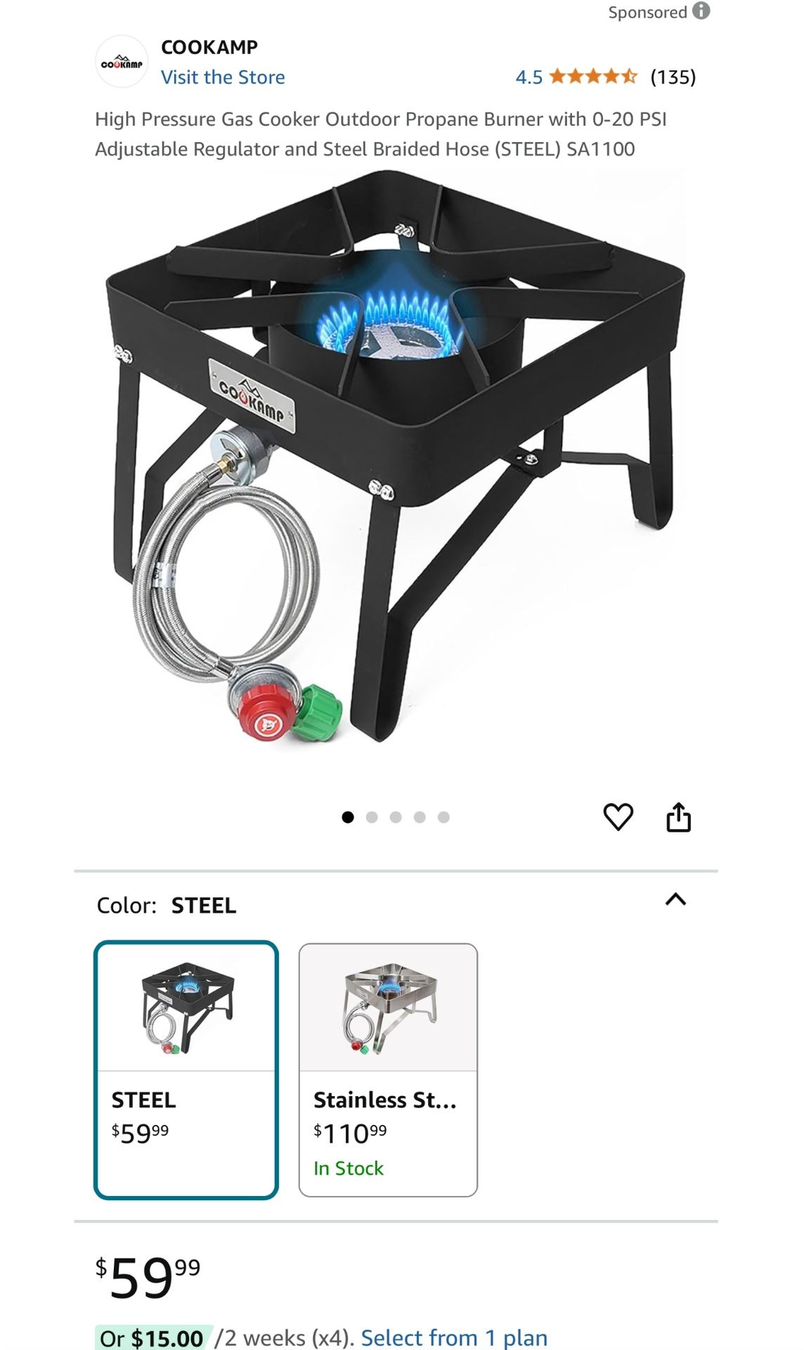 Cookamp High-Pressure Outdoor Gas Cooker