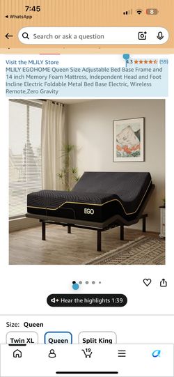 Muly Egohome Queen bed adjustable bed base