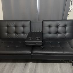 Futon With Charging Ports/cup Holders. 
