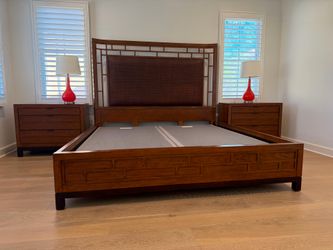 Tommy Bahama Home King Bedroom Set — Solid Wood, Excellent Condition