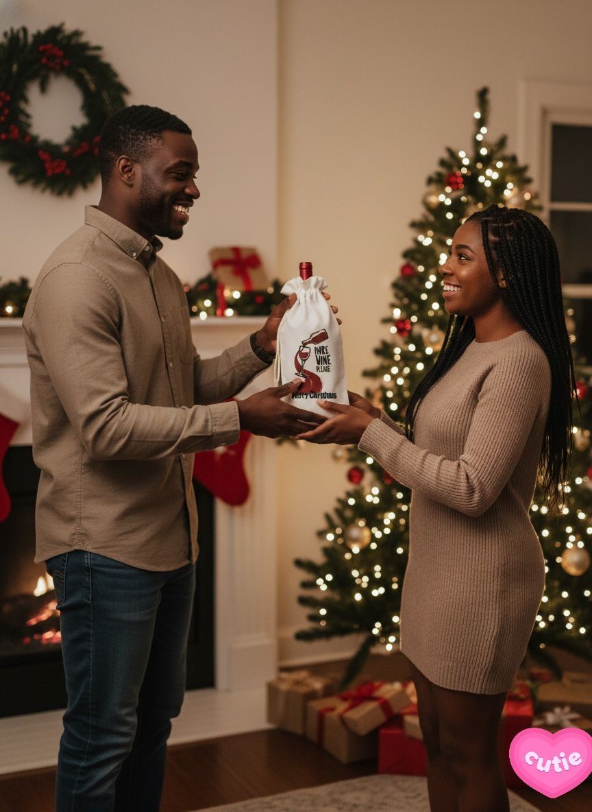 Christmas Canvas Wine Bags