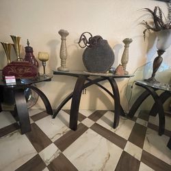 Brown Designer Living Room Table Set $200